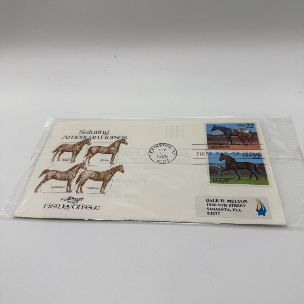 1985 Saluting American Horses First Day of Issue Artmaster Cachet 22c Stamps